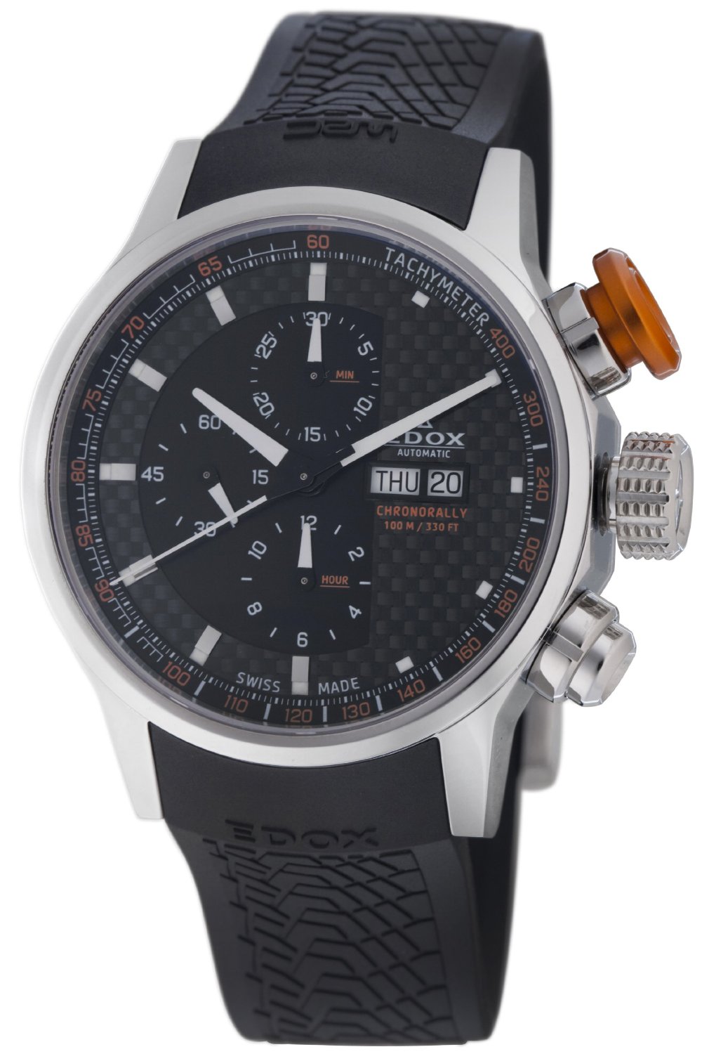 Edox Mens 01110 3 NIN WRC Automatic Chronorally Watch - Front View